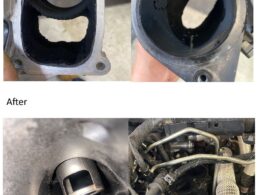 Intake cleaning before and after