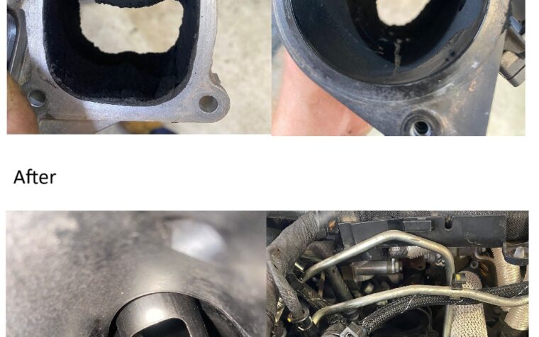 Intake cleaning before and after